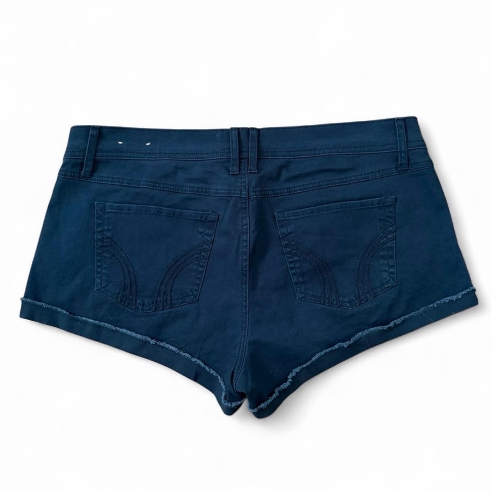 Hollister blue y2k low rise cuffed hem micro shorts